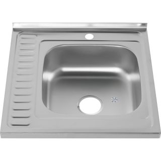 Мойка 6060 R Melana 0,8/180 левая хром с сифоном (097D t R*10)